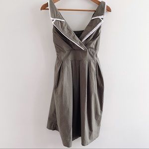 Pink Martini Olive Green and White Polka Dot Retro Dress XL